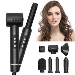 Factory  High Speed Brushless Motor 7 in 1 Hair Dryer Brush Bldc Powerful Air Blow Dryer Curler Blow Dryer with Comb Attachment