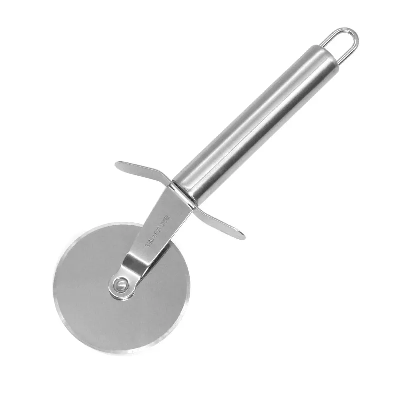 KF210158 KingForce kitchenware custom logo hand pizza rocker wheel cutter 430 stainless steel pizza cutter wheel