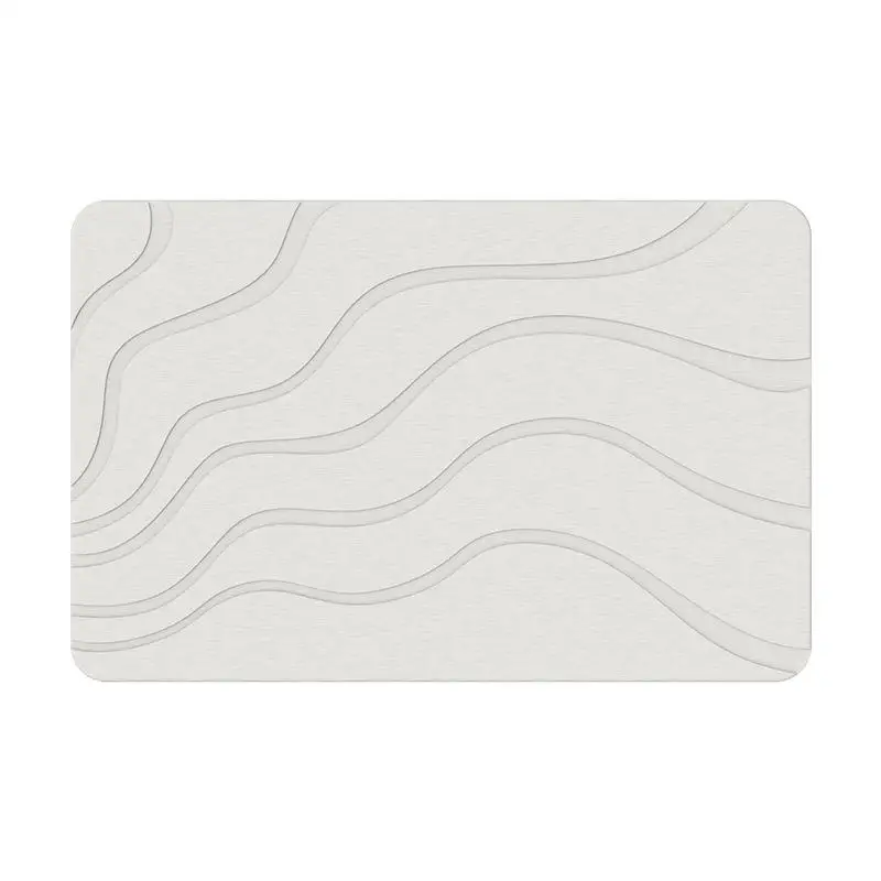 2024 Factory Customized Ultra Absorbent Diatomaceous Earth Bath Mat Classic Grey Non-Slip Fast Drying Stone Newest Hot Home