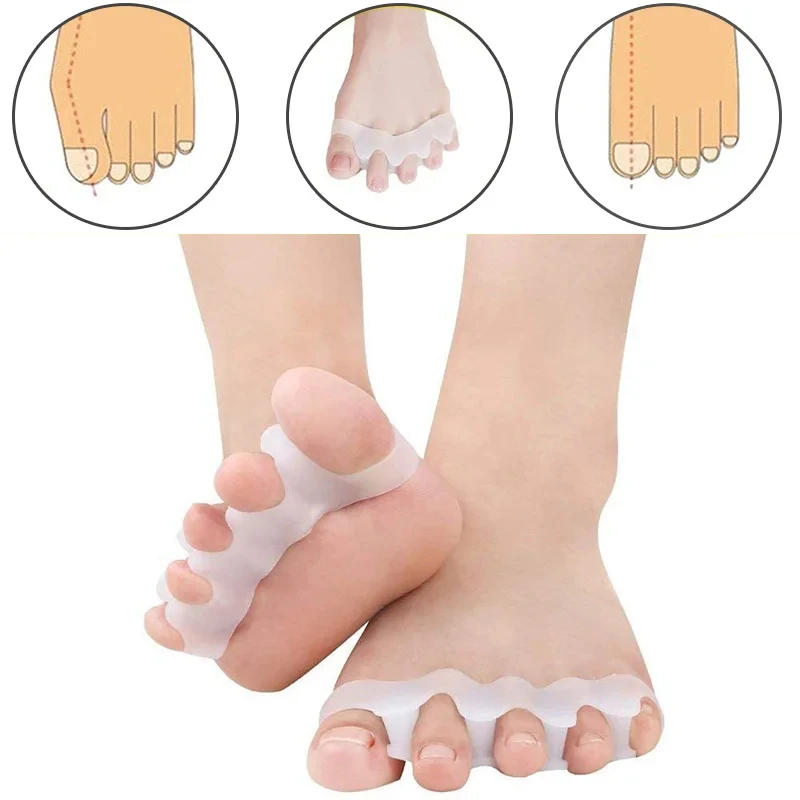 Silicone Finger Toe Protector Toe Separators Stretchers Straightener Bunion Protector Pain Relief Foot Care