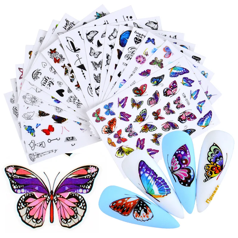 Nails Art Sticker Butterfly Eye Flower Nail Art Decal for Nail Decoration