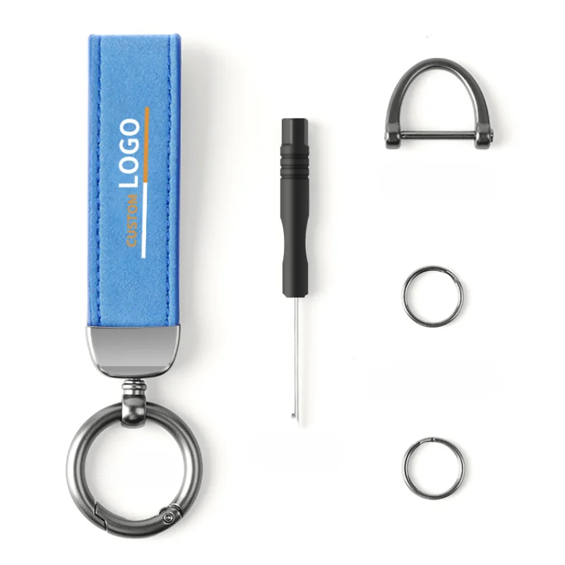 2024 Luxury PU Leather Lanyard Keychain Car Key Case Pattern Horseshoe Buckle Leather Bag Charm Accessories For Bags