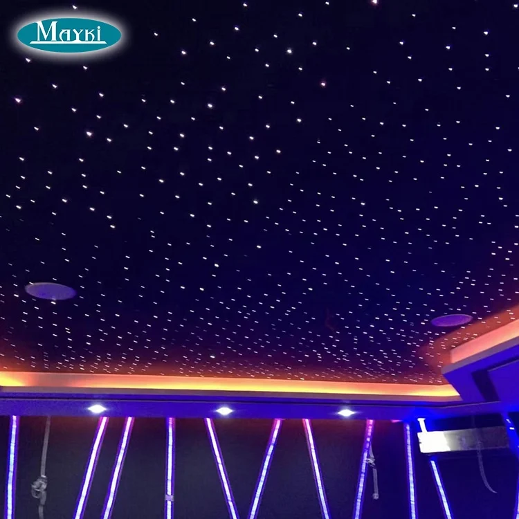 32W RGB fiber optic light engine dual port connector led fiber optic projector with RF remote controller