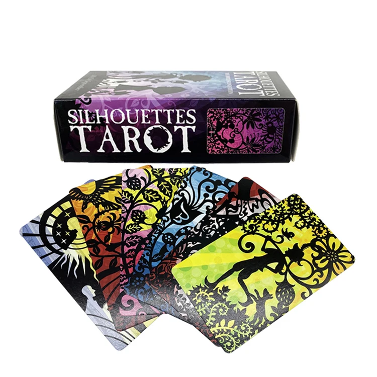 custom dark style best size tarot card deck printing the limited second edition silhouettes tarot cards with guidebook