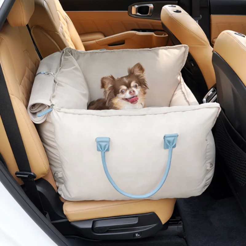 Luxury dog car seats with seat belt and dog leash travel enclosed dog bed pet carrier with waterproof booster seats with custom