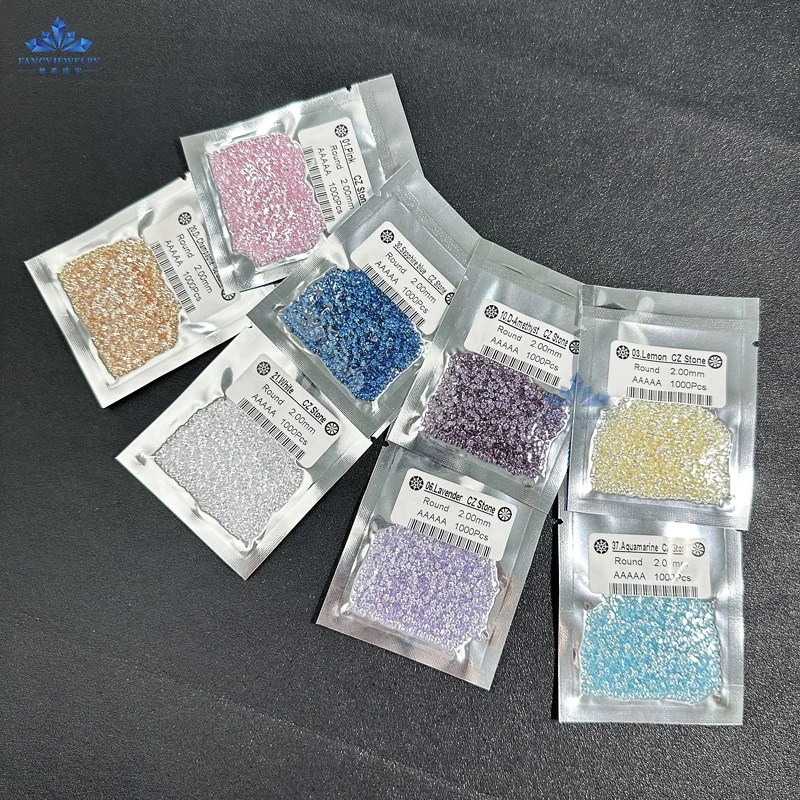Rarity Vacuum Packaging Round Brilliant Cut CZ 1mm-3mm Synthetic Cubic Zircon Gemstone Zircon Loose Zirconia