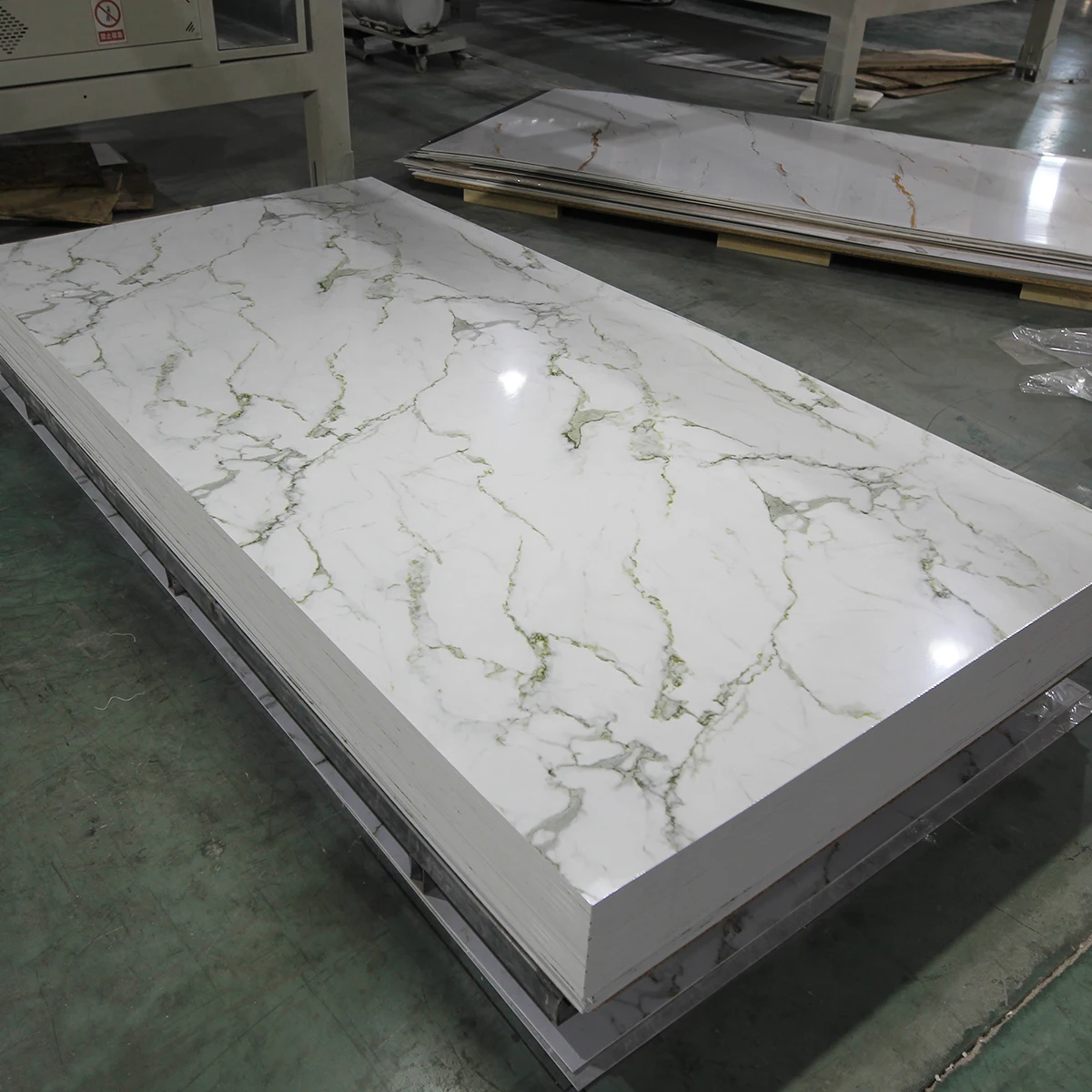 Foju Design PVC UV Marble Sheet Wall Panel Waterproof Fireproof with Wood and Plastic Material for Office Hotel
