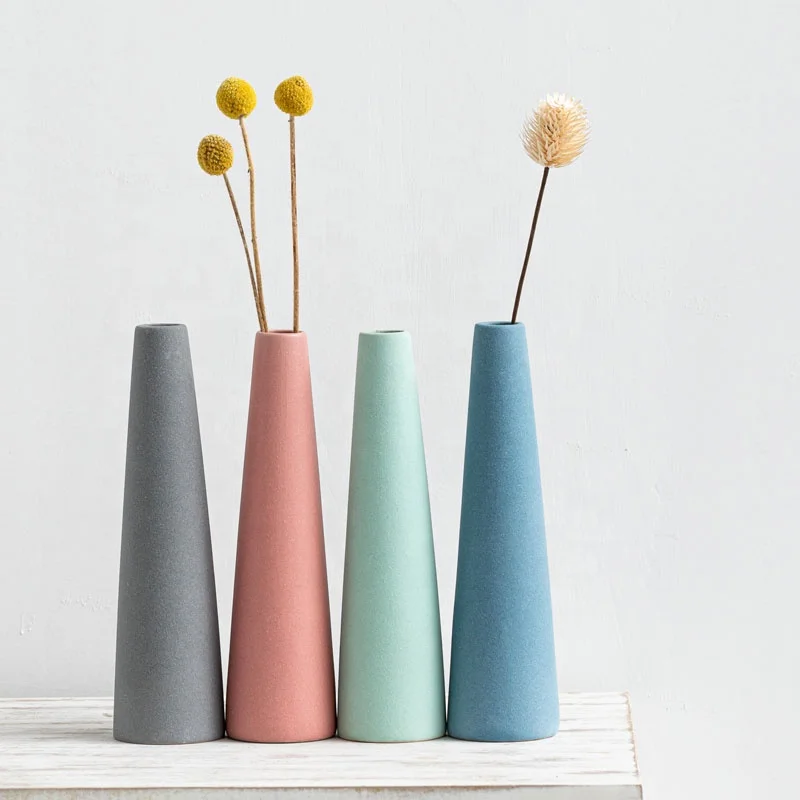 Небольшая Цветочная композиция в японском стиле Цветная Керамическая Настольная Ваза с сушеными цветами матовая