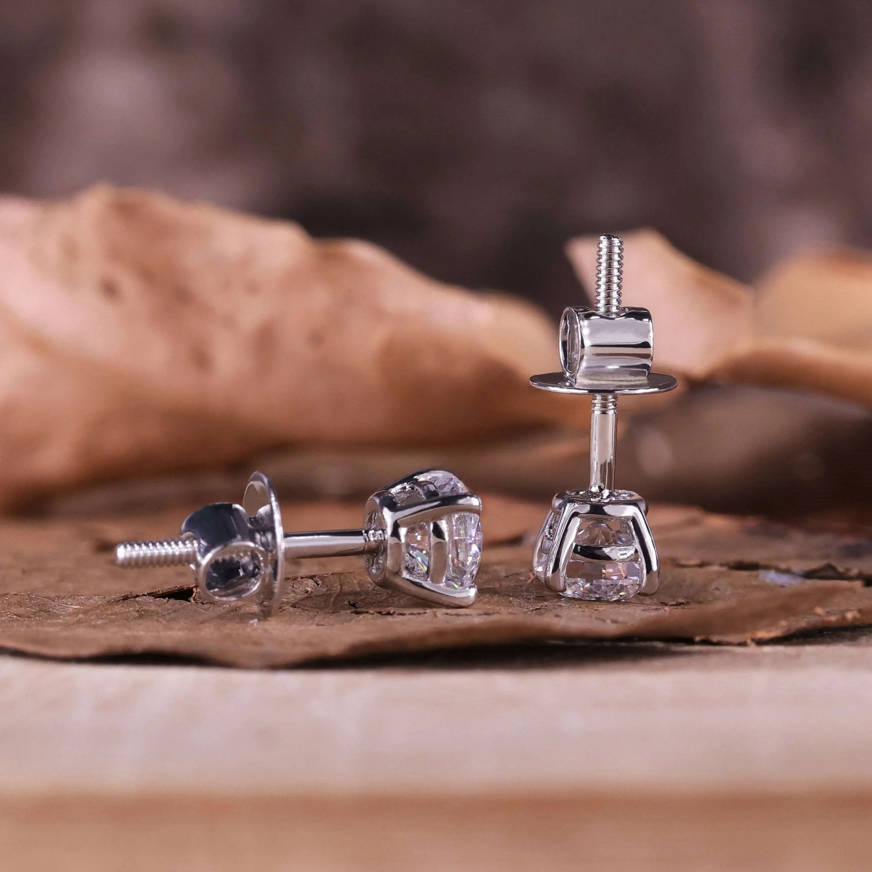 Igi Gia Certified HPHT CVD Lab Grown Made Created Diamond 14k 18k Solid Gold 4 Prong Earrings Stud Lab Grown Studs 1 2 3 Carat