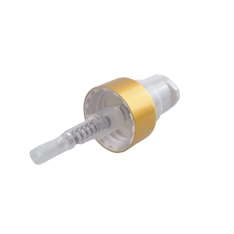 20-400 20mm matte gold color treatment pump with silver aluminum for serum and scream cosmetic packaging