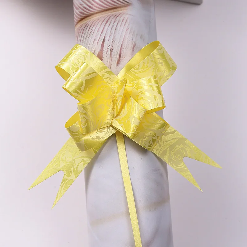 Розовое печатание 30 #50 # блестящие разноцветные пластиковые банты для украшения подарочной корзины