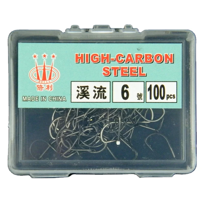fishing hooks assist hooks Fishing Tackle High Carbon Steel With a hangnail 100pcs/box for Wild fishing Crucian carp