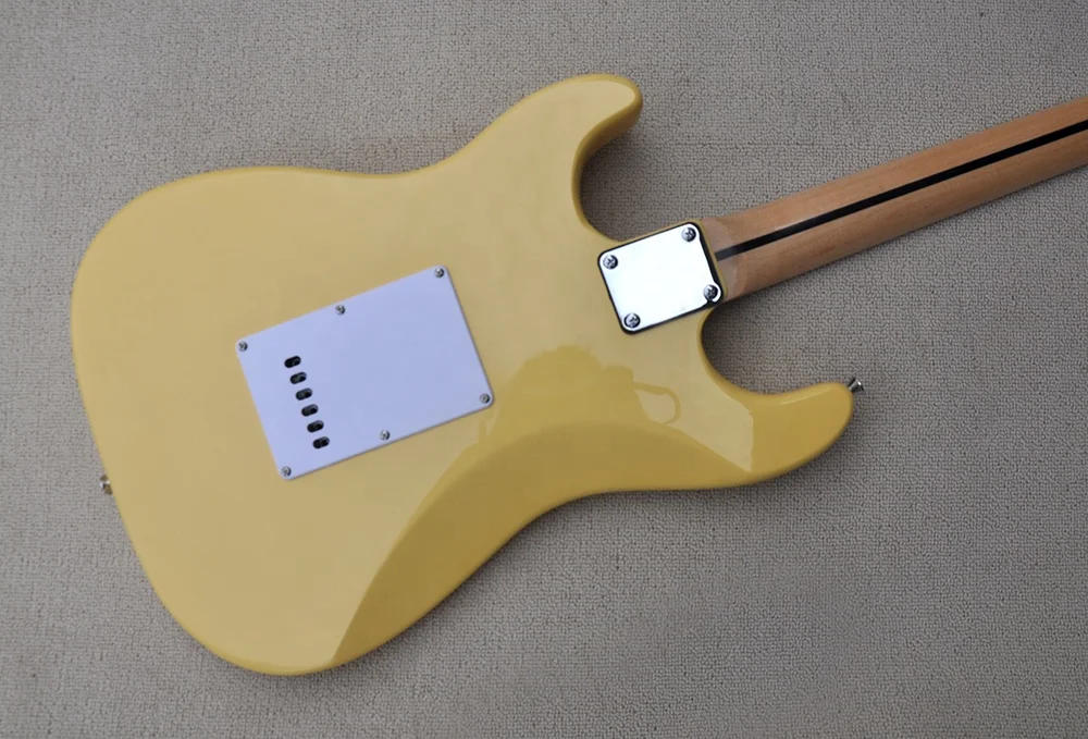 Flyoung Hot Selling Stringed Instruments Cheap Chinese Guitar Yellow Electric Guitar