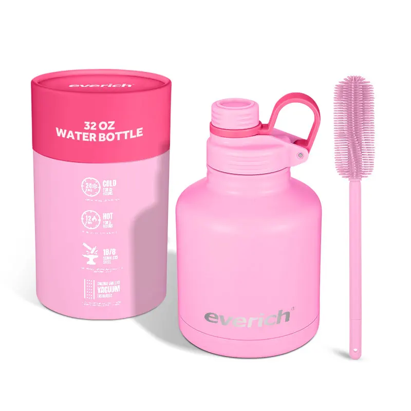 ODM 2024 Beer Growler 32oz Jug Outdoor Stainless Steel Thermo Water Bottle Double Wall Vacuum Flask With Handle Spout