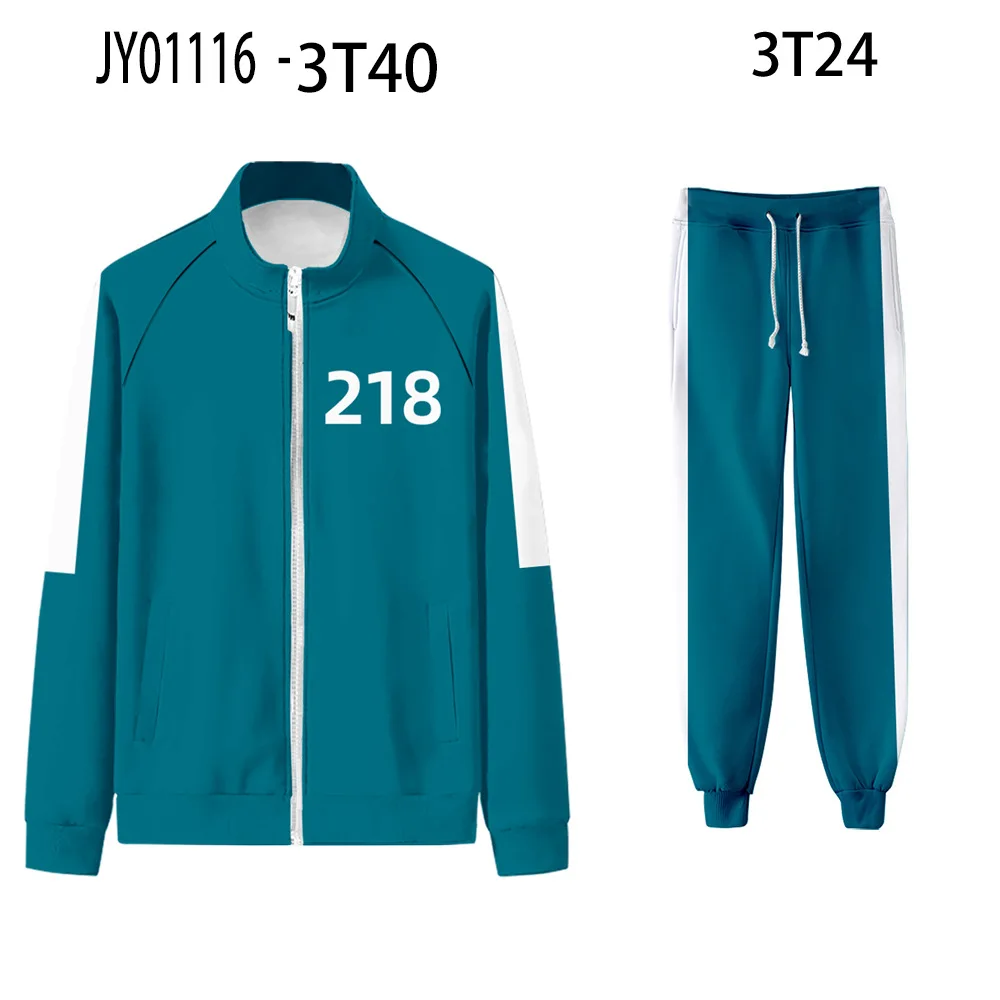 TMW wholesale 6XL big size role uniform 067 jacket unisex 2 piece set squid game costumes track suit squid game cosplay