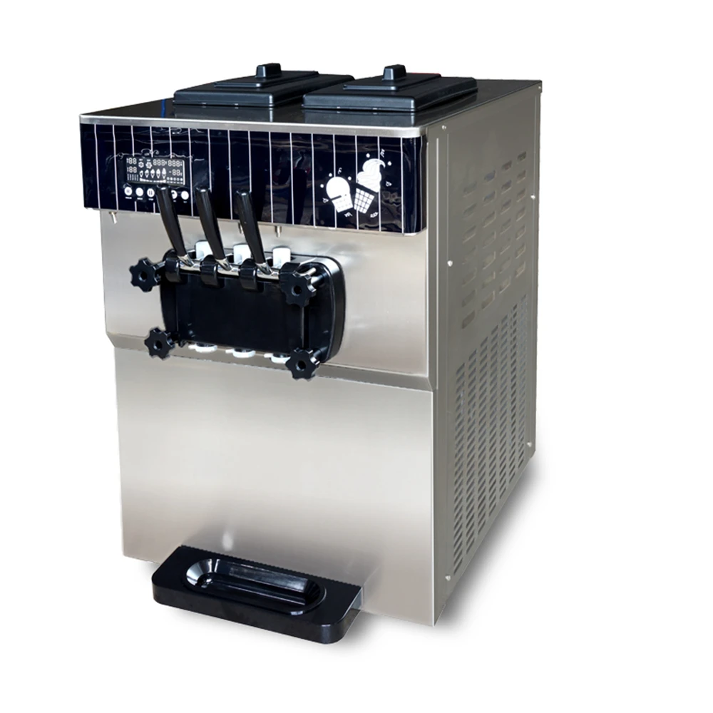 Hot Sale Tabletop Soft Ice Cream and Frozen Yogurt Machine 2+1 Mixed Flavors High Production From Milk for Home Use