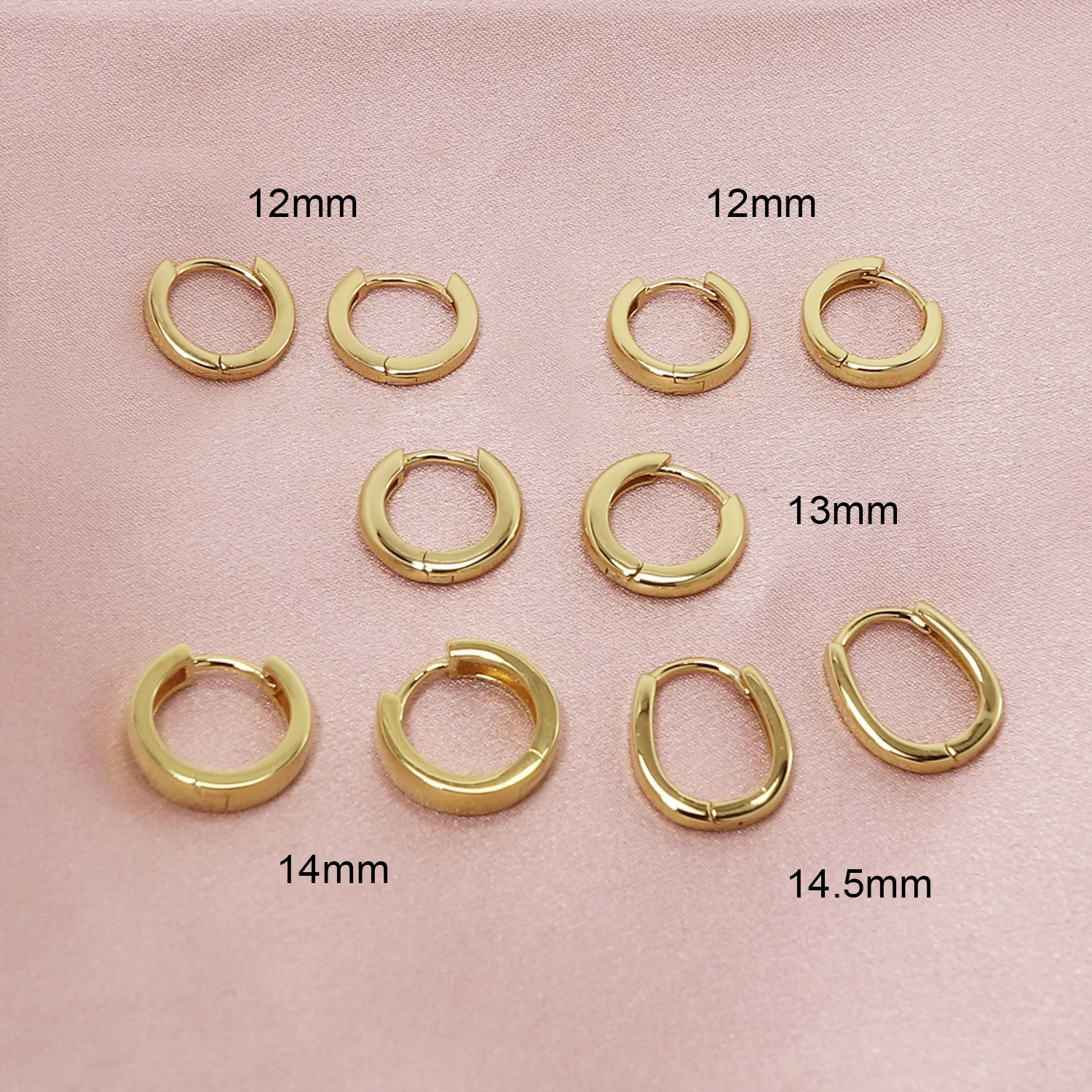 Custom Plain Minimalist 18k Gold Plated Mini Tiny Simple Rectangle Small Huggie Hoop 925 Sterling Silver Women Earrings Jewelry