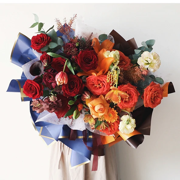 
New love marshmallows lining paper flowers bouquet wrapping paper gifts box wrapping cotton paper material 