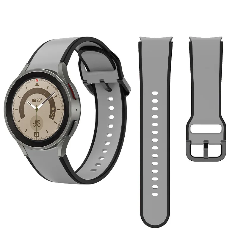 Ремешок силиконовый для наручных часов 2 цвета водонепроницаемый Samsung Galaxy Watch 5/5 Pro/4/4