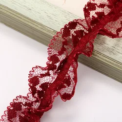 Stretch lace ribbon nylon spandex color stretch woven apparel headwear textile DIY decorative ribbon manufacturer