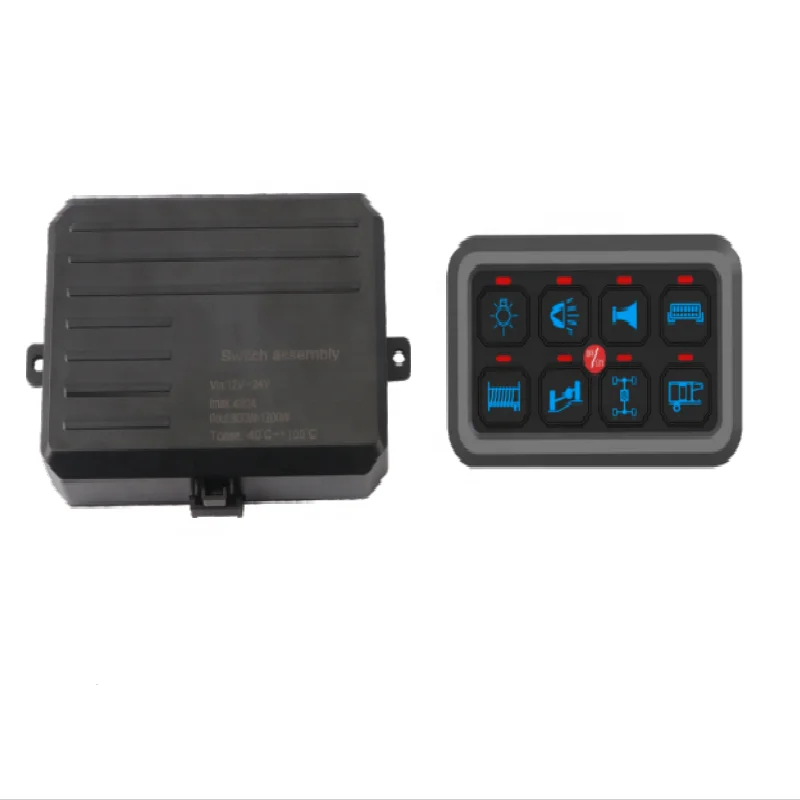 Панель переключателя 8 каналов, автомобильный выключатель со светодиодным индикатором ВКЛ-ВЫКЛ, автомобильный выключатель, релейная система управления цепью, СВЕТОДИОДНЫЙ Автомобильный сенсорный контроллер