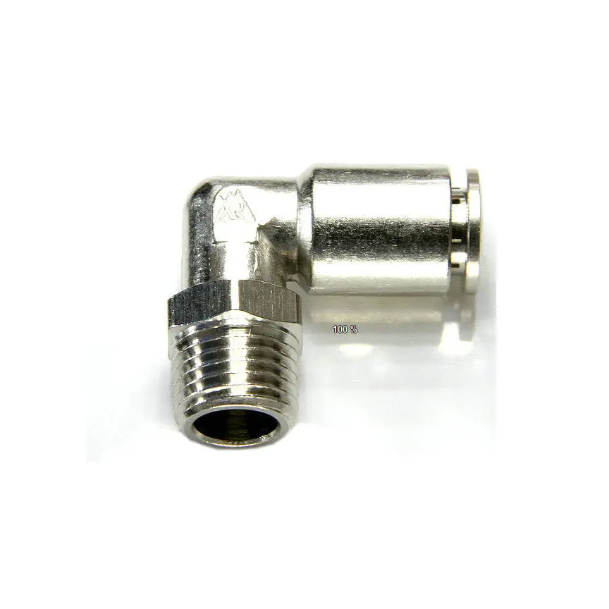 NCZ copper nickel plated quick plug connector YPF-L PL Outer wire right Angle elbow Pneumatic fittings High pressure brass