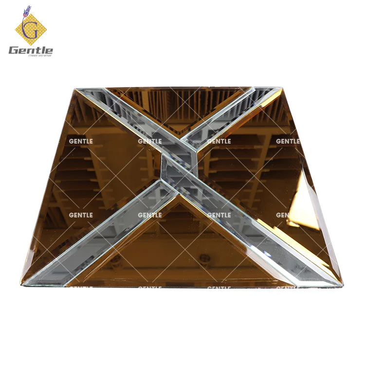 luxe mirror glass mirror mosaic tiles peel and stick tea brown color peel and stick home decoration