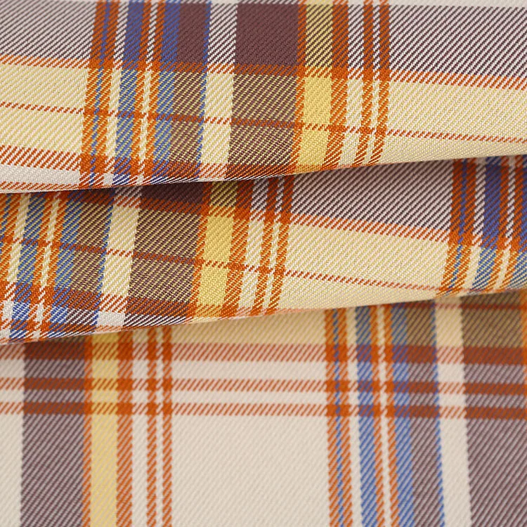 Manufacturer OEM Polyester Japanese JK uniform suit plaid skirt fabric yarn dyed flannel custom plaid fabric