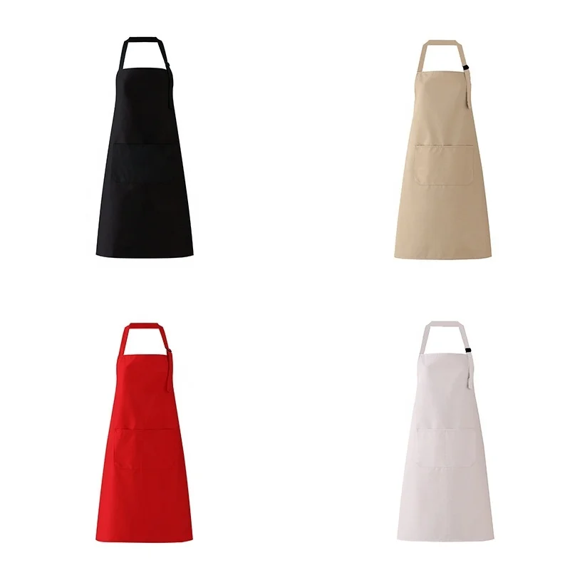Antifouling Personalized Printed BBQ Black Aprons Custom Printing Embroidery Logo kitchen plain sublimations adjustable Apron
