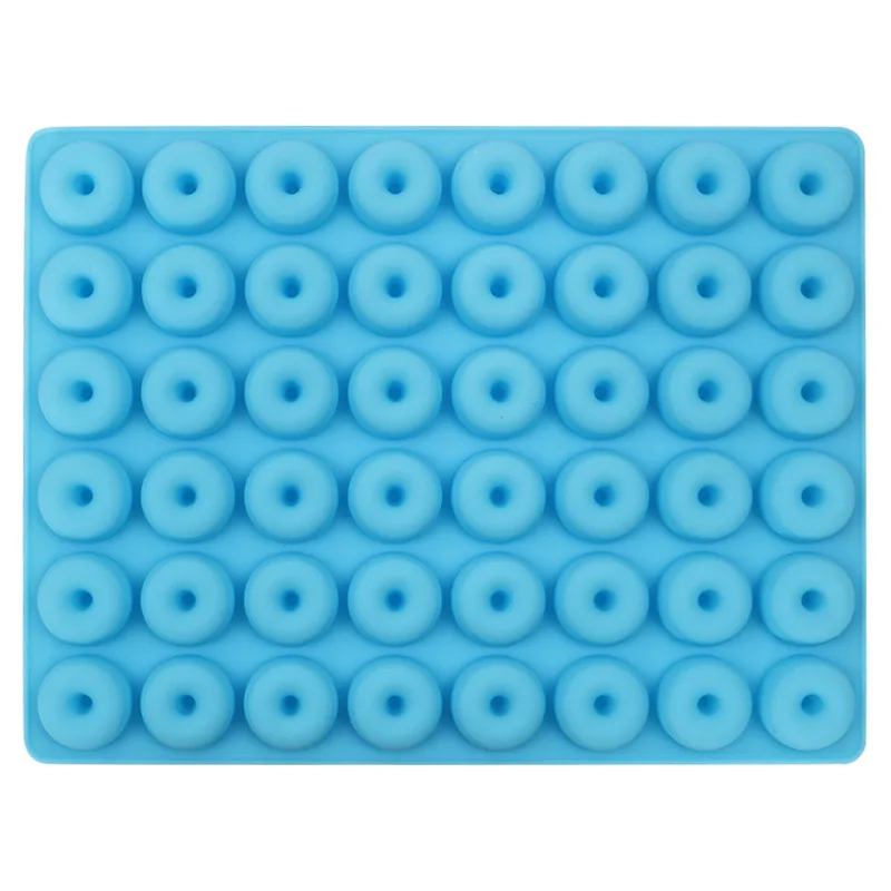 New Arrival Diy 48 Cavity Mini Donut Shape Silicone Fondant Mold Gummy Candy Tray