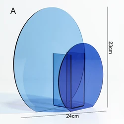 Wholesale Modern Irregular Nordic Home Decor Custom Shaped Chrome geometric Handmade Arrangement  Klein blue Ceramic ornament