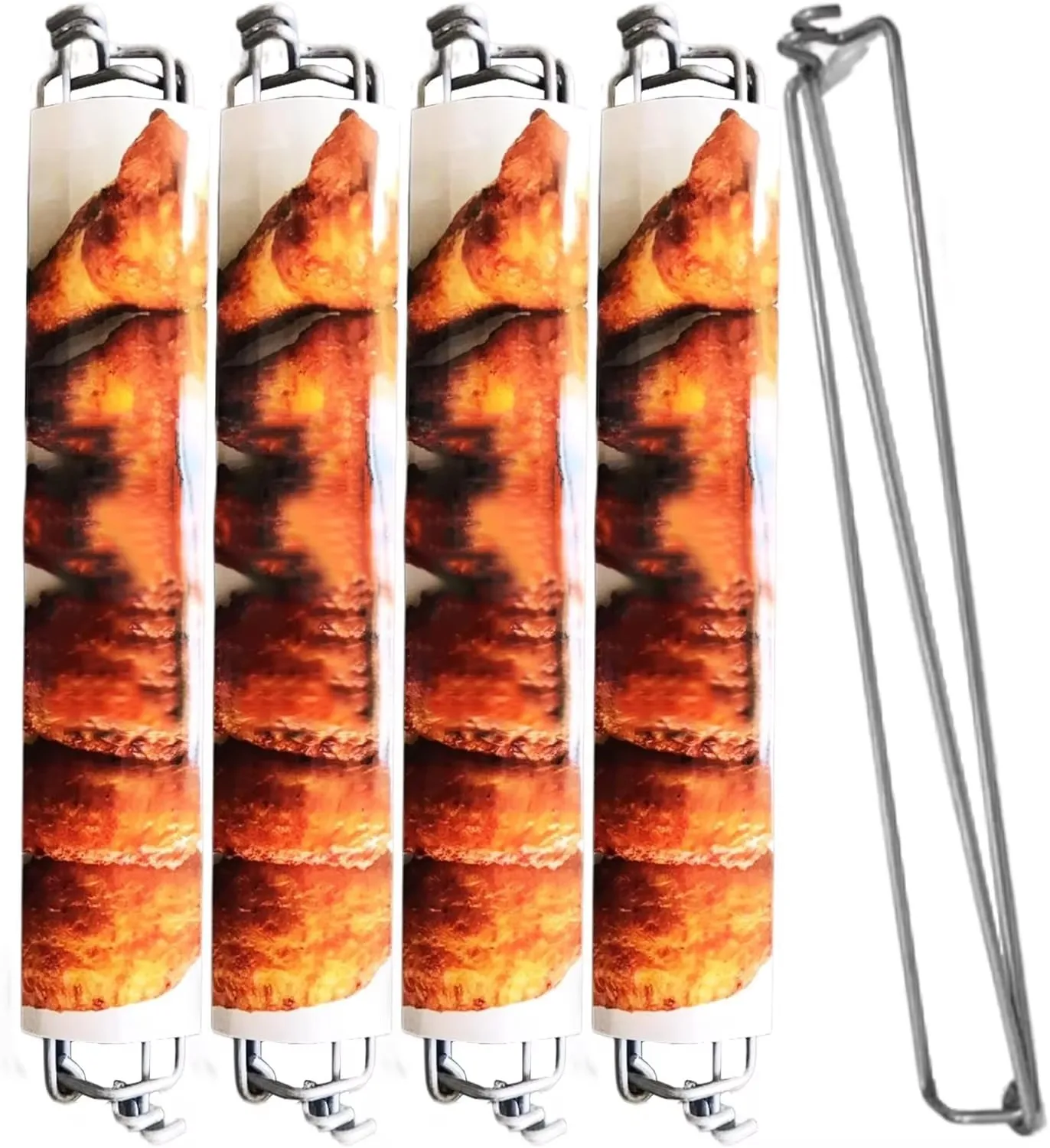 Set Of 4 Chicken Wing BBQ Fork U-Shaped Design Metal BBQ Grilling Fork Sticks Skewer Grill Outdoor Picnic Barbecue Gadgets