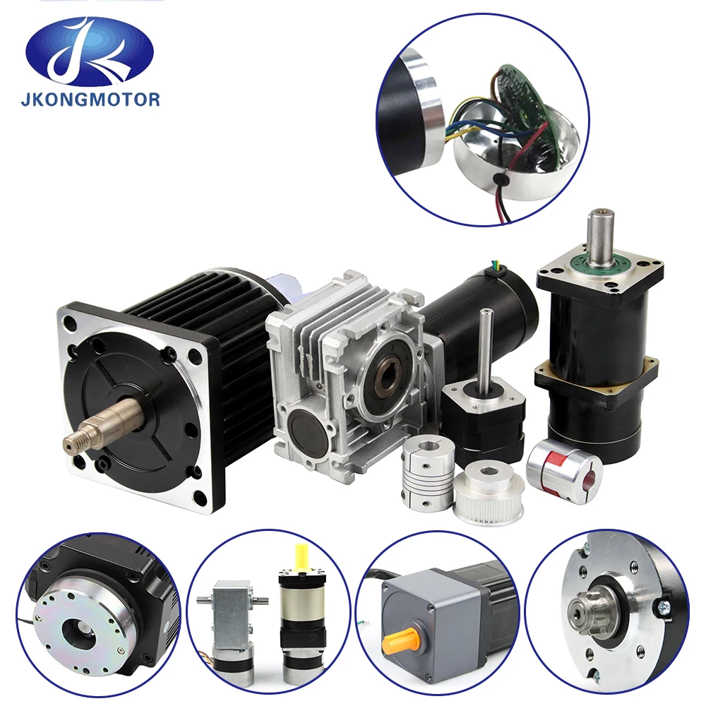 80mm brushless Dc Motor with JKBLD 750 Driver applied to V groove cutting machine bldc motor neodymium magnet