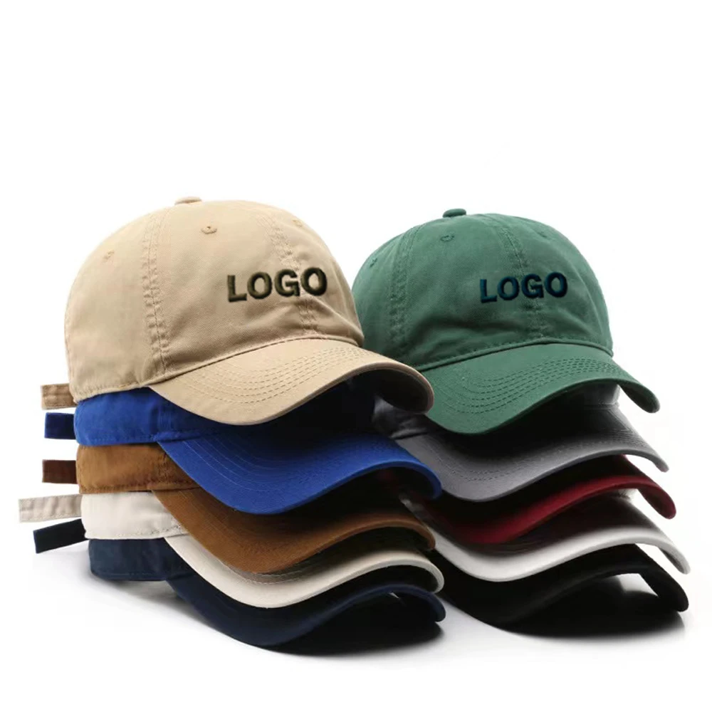 5 panel little curve brim unstructured style hats cotton embroidery logo dad hats canvas unstructured hats