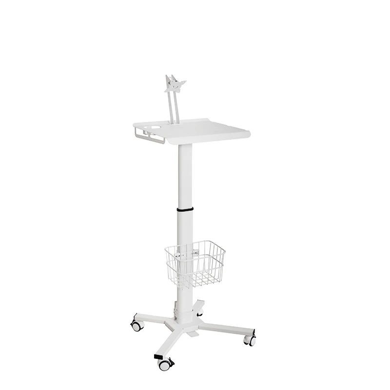 Gas lift  Height Adjustable Medical Cart Tablet VESA mobile Hospital trolley