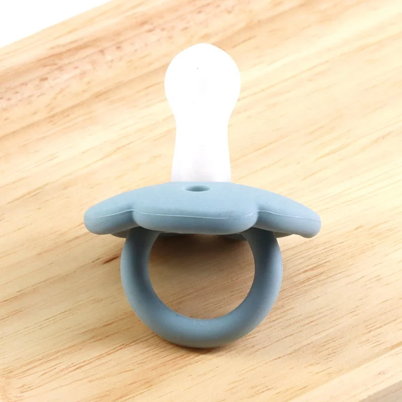 Baby Teething Toy Silicone Pacifier Flower Shape Silicone Handle Soft Nipple Teether With BPQ Free