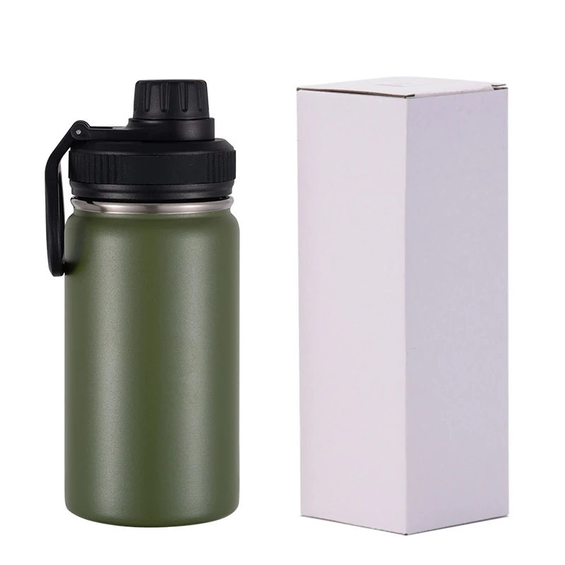 Customized Logo Multiple Color Available 12oz Kids Thermos Water Bottles Soft Touch Powder Coated Stainless Steel Vacuum Flasks