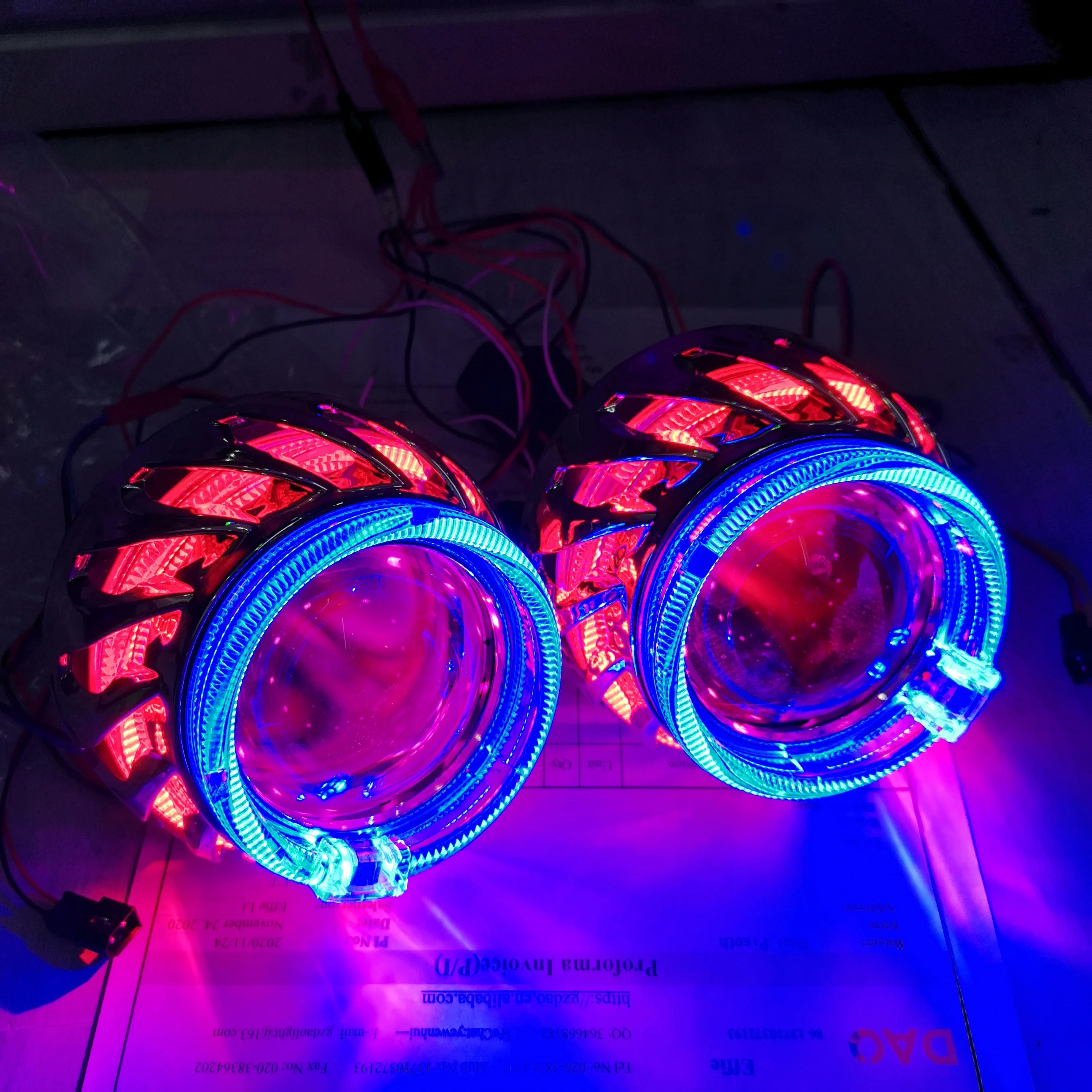 DAO Wholesale Top Quality 2.5 Inch Double Led Angel Rings H1 BI Xenon Lens HID Car Projector headlight Car Light Accessories