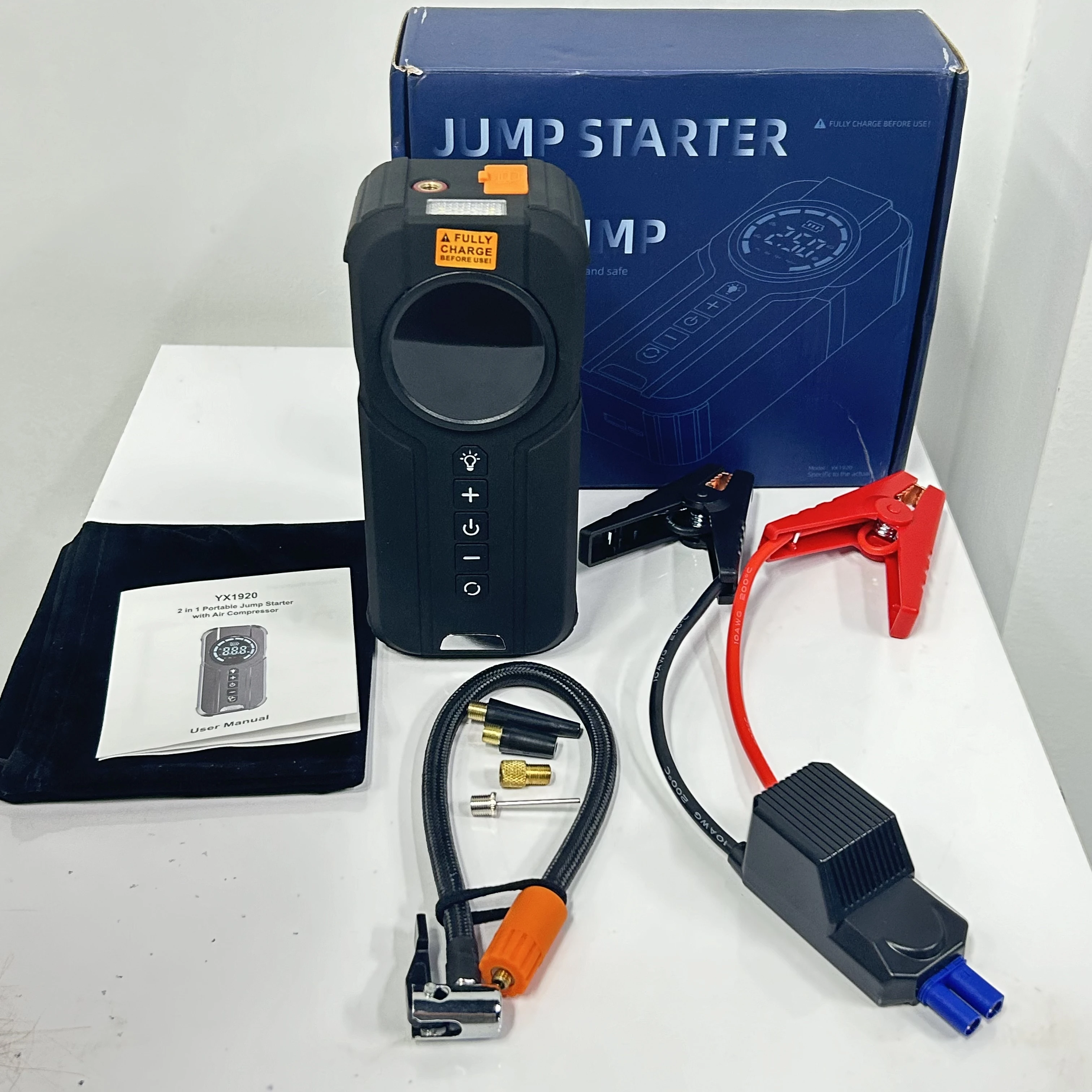 Car Battery Booster Power Bank Charger Lithium Battery Pack 16000mah Portable Car Tyre Air Pump Jump Starter