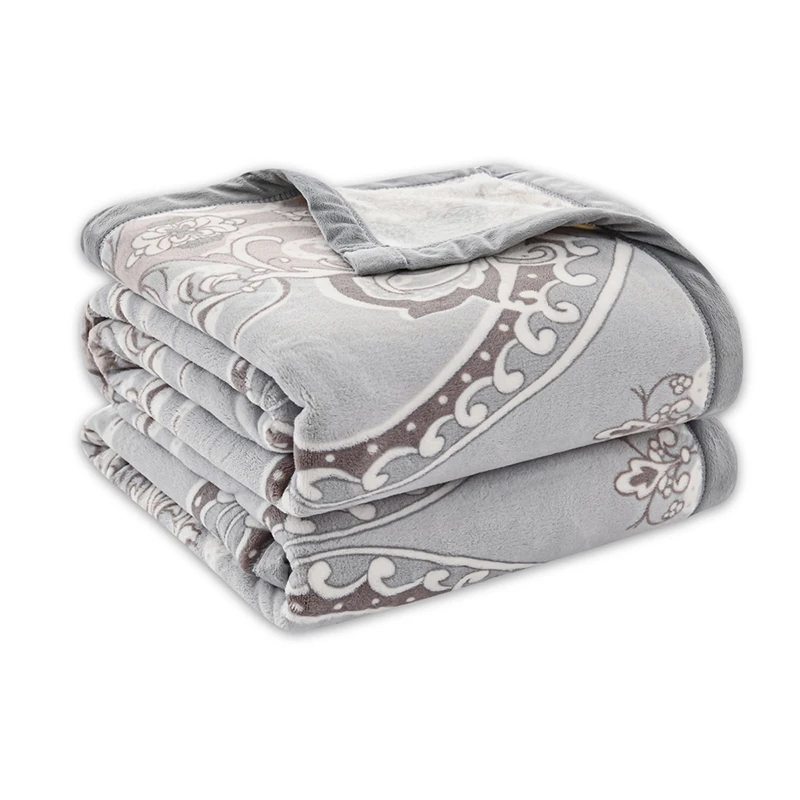 
Factory Wholesale Luxury Microfiber Flannel Coral Fleece Super Soft Printed Blanket 