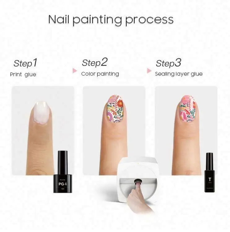 Nail Supplies Professional Nail 3d Printer O2 Digital Nail Art Photo Drawing Machine