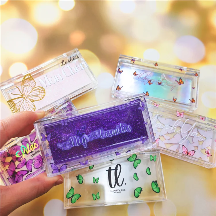 3D норковые полосы, ресницы, оптовая продажа, акриловая упаковка в виде бабочки, Индивидуальная коробка для ресниц, 25 мм, пакет для ресниц из норки Wispy