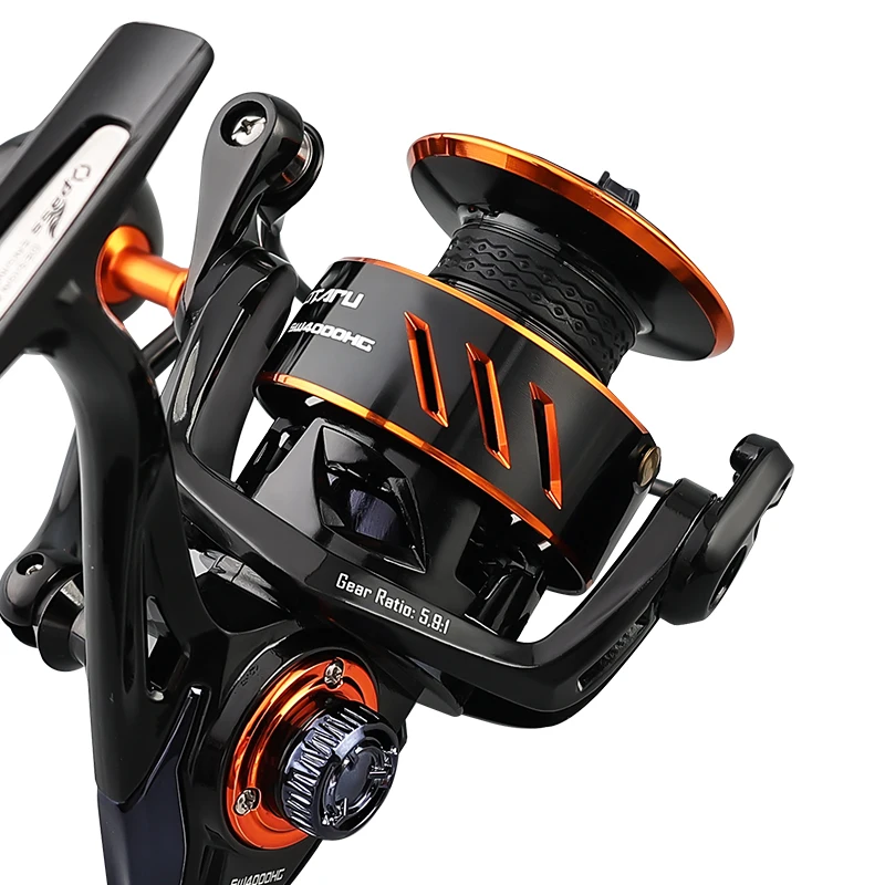 1500# 2500#Spinning Fishing Reel 5.9:1,5.1:1 7-12kg 7+1BB Orange And Black Composite Spinning Reel For Fishing