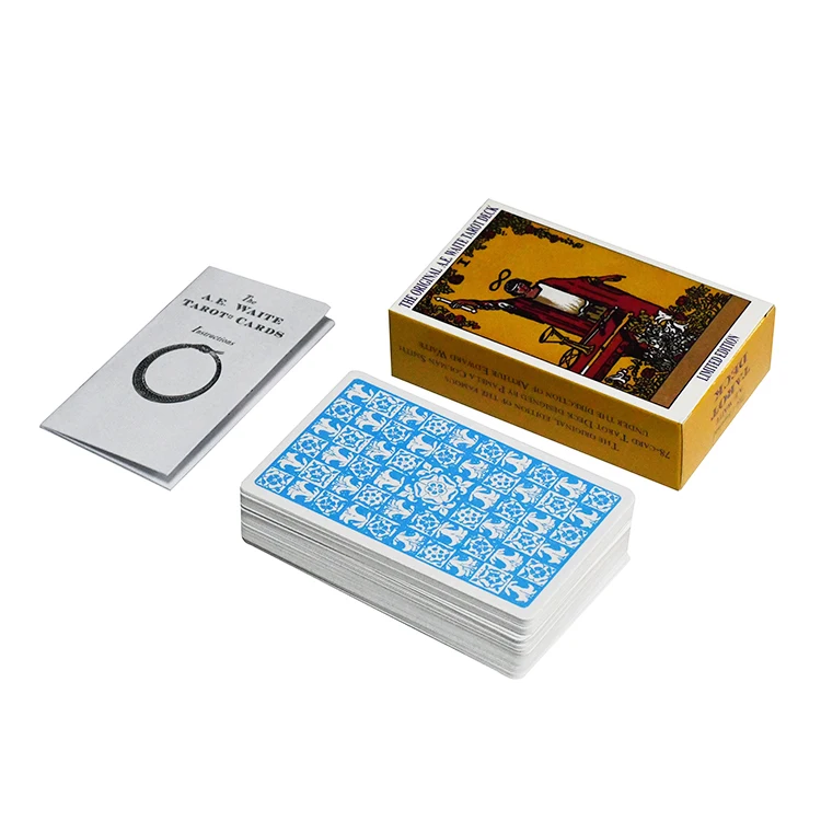 Custom Printing High Quality Affirmation Tarot Deck Gold Foil PVC Tarot Card with Logo and Guidebook for Game Player