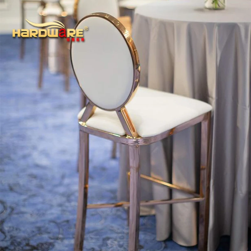 Gold Stainless Steel Cocktail Nightclub Modern High Bar Stool Chair