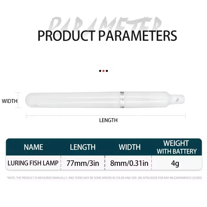 New 77mm Led Fishing Lure Light Led Mini Deep Drop Underwater Lights Squid Fish Attracting Bait Flash Lamp Night Fish Lights