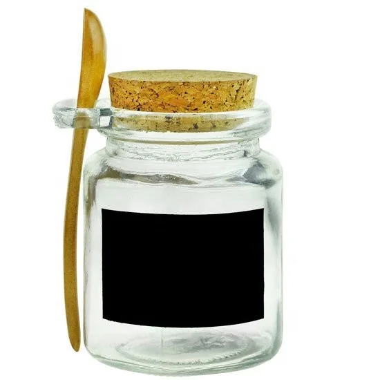Wholesale Glass jar with wooden lid and spoon
