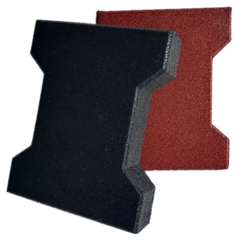 China Factory 40mm Dog Bone Rubber Paver Rubber Floor Tile Horse Pathway Rubber Brick