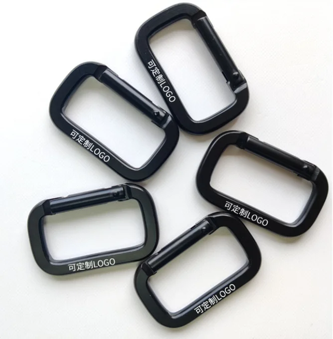 Custom size color aluminum black square carabiner new carabiner design with custom logo