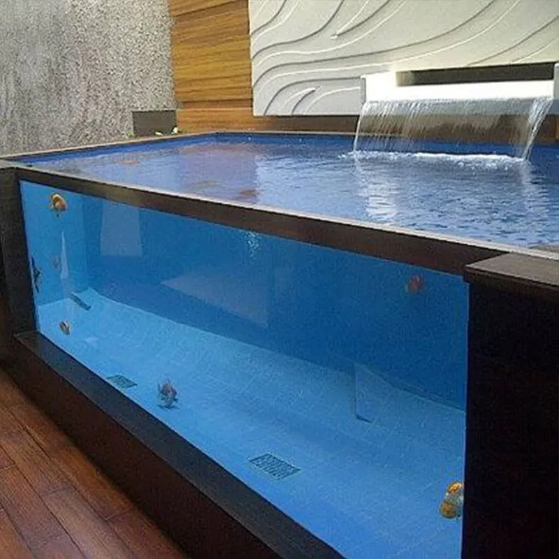 artificial indoor fiberglass luxury aquariums 10000 liter filter large glass bio flock koi fish aquarium tank for sale